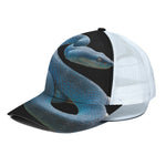 Blue Viper Snake Print White Mesh Trucker Cap