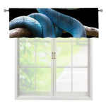 Blue Viper Snake Print Window Valance