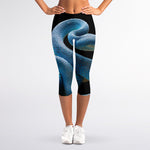 Blue Viper Snake Print Women's Capri Leggings