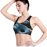 Blue Viper Snake Print Women's Sports Bra