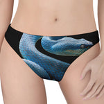 Blue Viper Snake Print Women's Thong