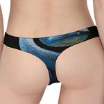 Blue Viper Snake Print Women's Thong