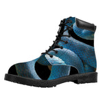 Blue Viper Snake Print Work Boots