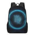 Blue Virgo Zodiac Sign Print 17 Inch Backpack