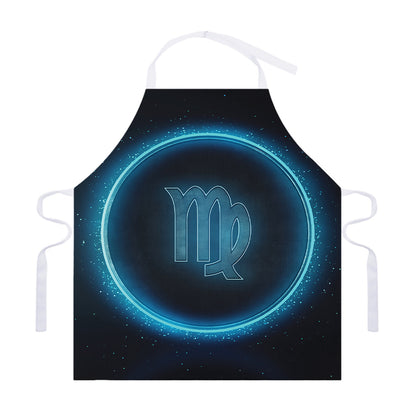 Blue Virgo Zodiac Sign Print Adjustable Apron