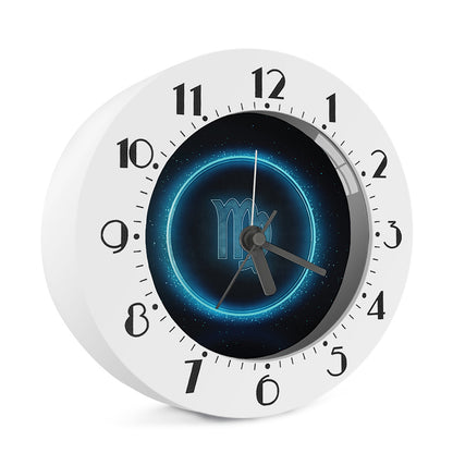 Blue Virgo Zodiac Sign Print Alarm Clock