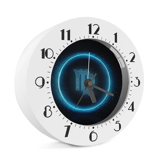 Blue Virgo Zodiac Sign Print Alarm Clock