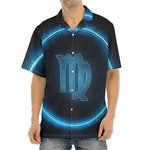 Blue Virgo Zodiac Sign Print Aloha Shirt