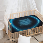 Blue Virgo Zodiac Sign Print Baby Crib Sheet