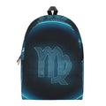 Blue Virgo Zodiac Sign Print School Backpack