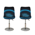 Blue Virgo Zodiac Sign Print Bar Stool Covers