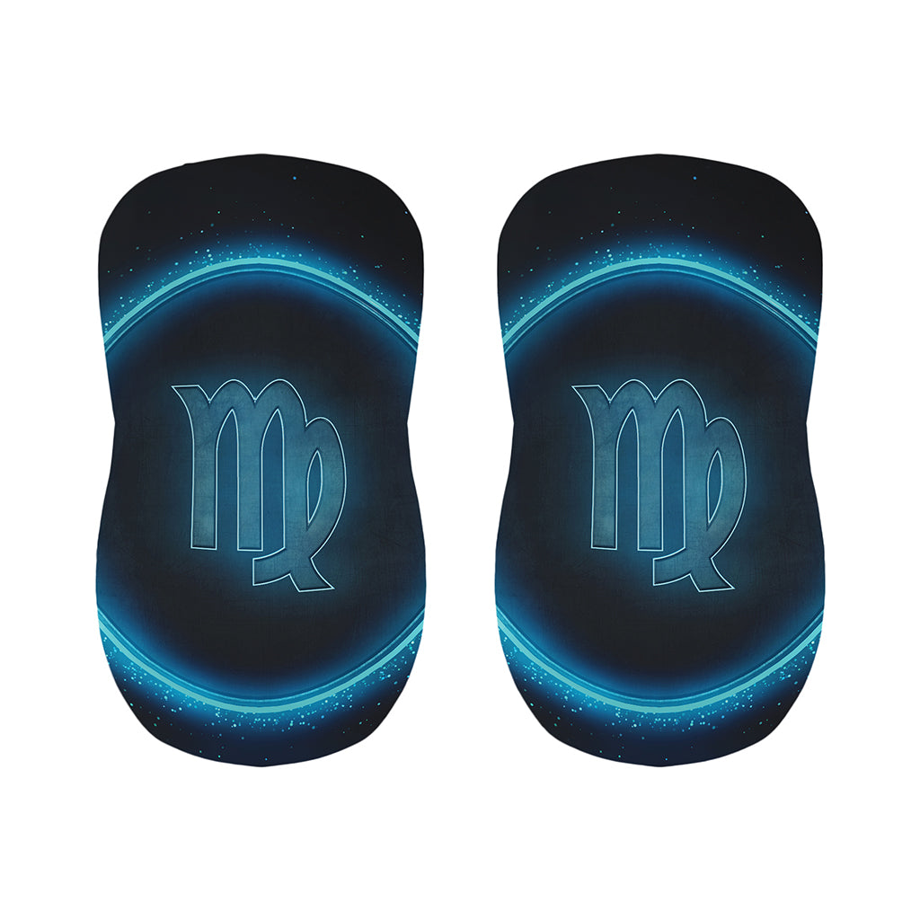 Blue Virgo Zodiac Sign Print Bar Stool Covers