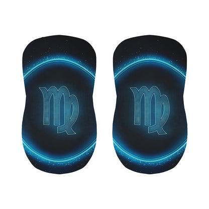 Blue Virgo Zodiac Sign Print Bar Stool Covers