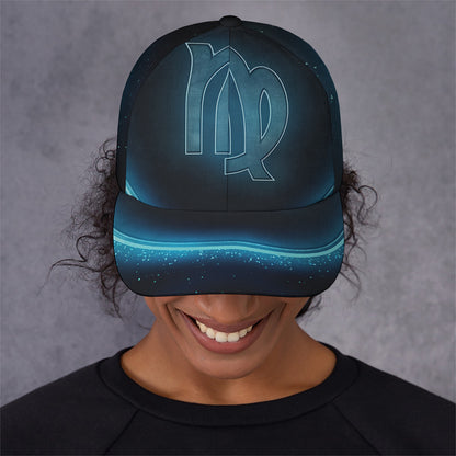 Blue Virgo Zodiac Sign Print Baseball Cap
