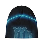 Blue Virgo Zodiac Sign Print Beanie