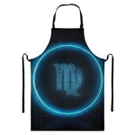 Blue Virgo Zodiac Sign Print Bib Apron With Pocket
