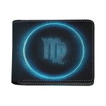 Blue Virgo Zodiac Sign Print Bifold Wallet