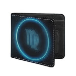 Blue Virgo Zodiac Sign Print Bifold Wallet