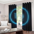 Blue Virgo Zodiac Sign Print Dimout Grommet Curtains