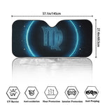 Blue Virgo Zodiac Sign Print Car Windshield Sun Shade