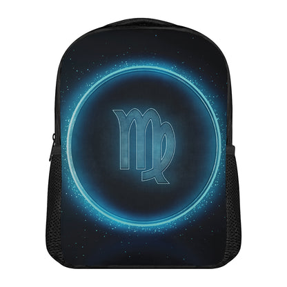 Blue Virgo Zodiac Sign Print Casual Backpack