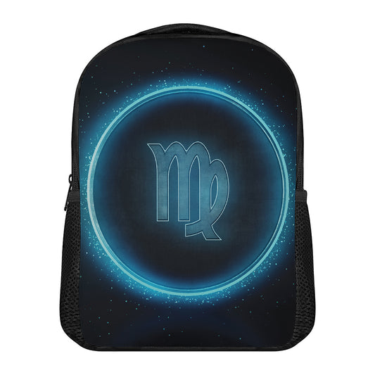 Blue Virgo Zodiac Sign Print Casual Backpack