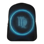 Blue Virgo Zodiac Sign Print Casual Backpack