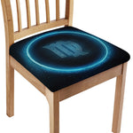 Blue Virgo Zodiac Sign Print Chair Cushion Cover