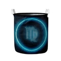 Blue Virgo Zodiac Sign Print Collapsible Laundry Basket