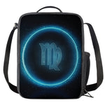 Blue Virgo Zodiac Sign Print Crossbody Lunch Bag
