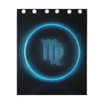 Blue Virgo Zodiac Sign Print Curtain