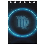 Blue Virgo Zodiac Sign Print Curtain