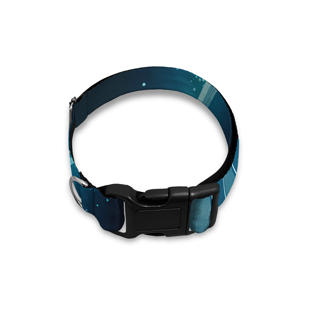 Blue Virgo Zodiac Sign Print Dog Collar