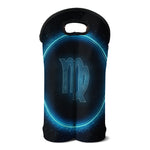 Blue Virgo Zodiac Sign Print Double Neoprene Wine Tote
