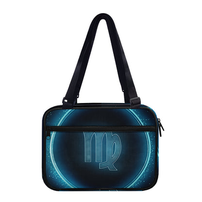 Blue Virgo Zodiac Sign Print Double Strap Bible Bag