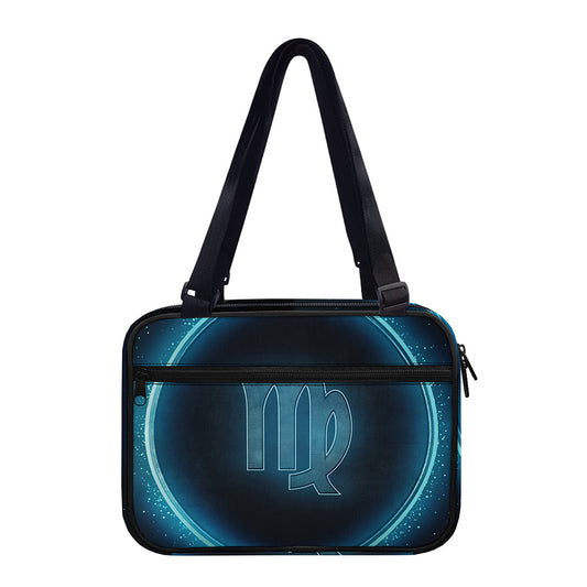 Blue Virgo Zodiac Sign Print Double Strap Bible Bag