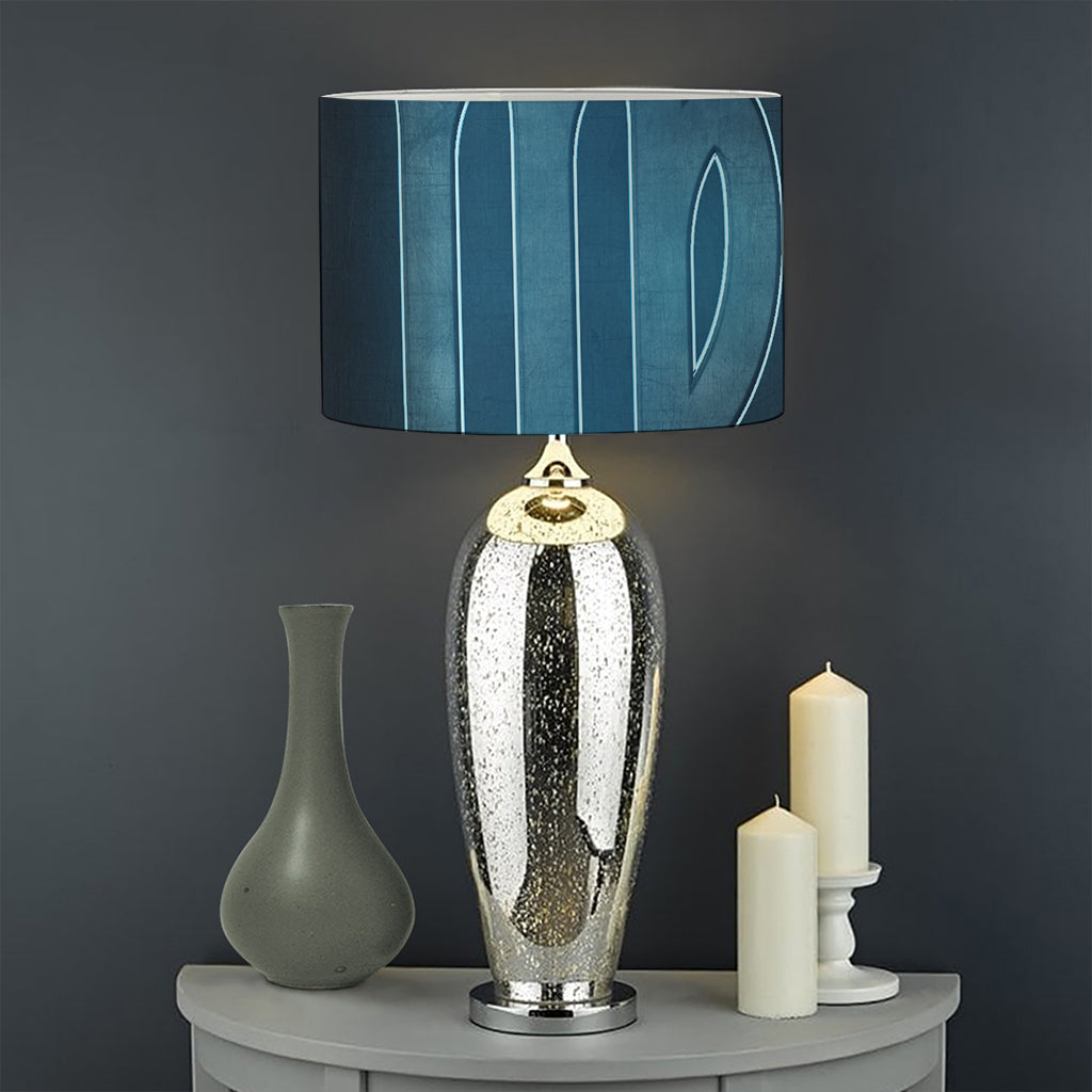 Blue Virgo Zodiac Sign Print Drum Lamp Shade