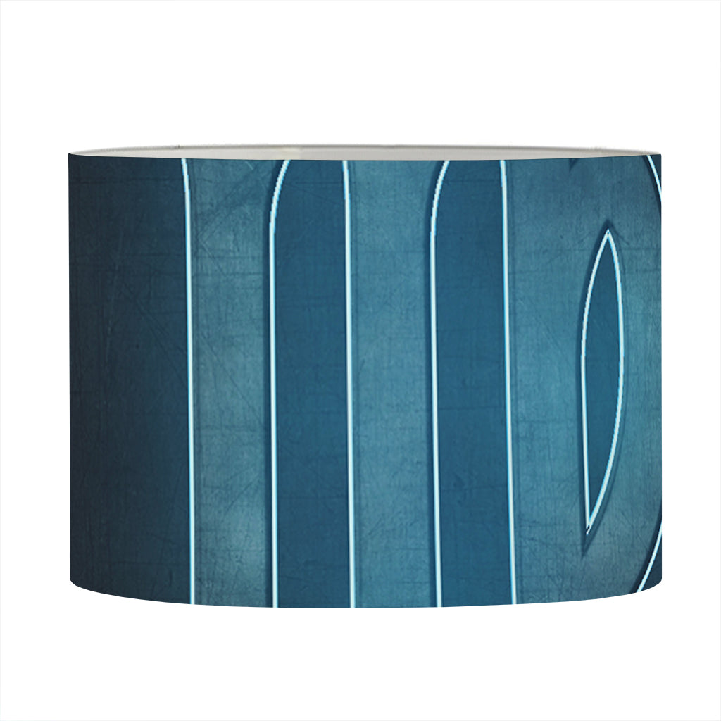 Blue Virgo Zodiac Sign Print Drum Lamp Shade