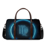 Blue Virgo Zodiac Sign Print Duffle Bag