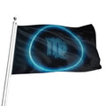 Blue Virgo Zodiac Sign Print Flag