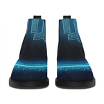 Blue Virgo Zodiac Sign Print Flat Ankle Boots