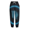 Blue Virgo Zodiac Sign Print Fleece Lined Knit Pants