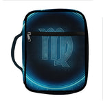Blue Virgo Zodiac Sign Print Front Pocket Bible Bag