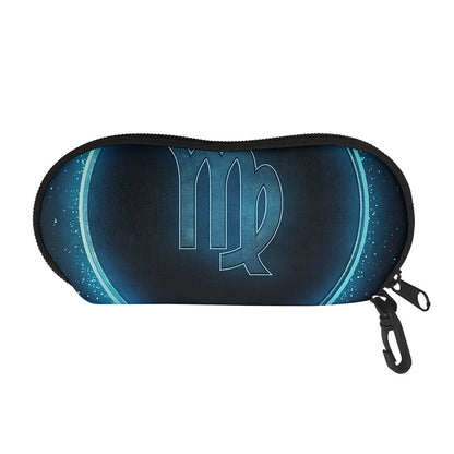 Blue Virgo Zodiac Sign Print Glasses Case
