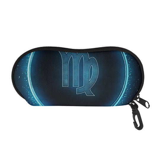 Blue Virgo Zodiac Sign Print Glasses Case