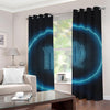 Blue Virgo Zodiac Sign Print Grommet Curtains