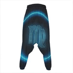 Blue Virgo Zodiac Sign Print Hammer Pants