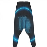 Blue Virgo Zodiac Sign Print Hammer Pants