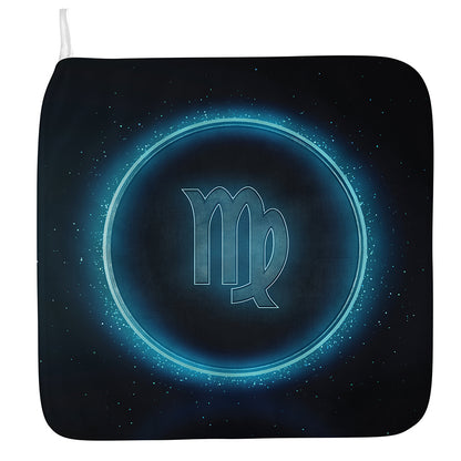 Blue Virgo Zodiac Sign Print Hand Towel