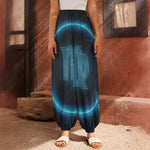Blue Virgo Zodiac Sign Print Harem Pants